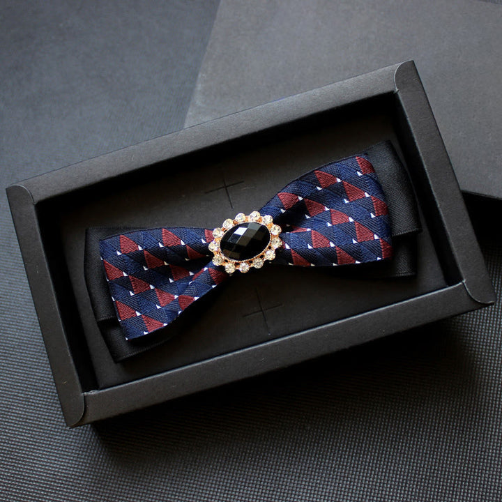Men's Geometric Pattern Gem-Embellished Formal Bow Tie - Style #1 - image 0