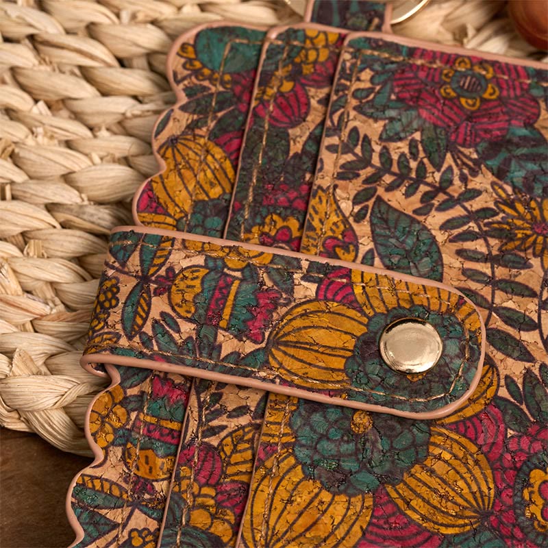 Vintage Colored Fish And Floral Pattern Bracelet Wallet - image 1