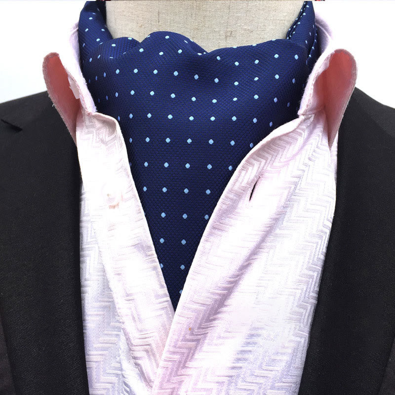 Men's Retro Geometric Floral Print Multi-Color Scarf Cravat - Style #13 - image 13