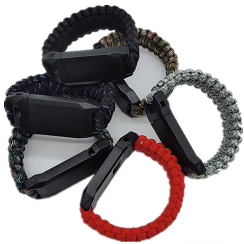 Outdoor Survival Whistle Woven Bracelet With Knife - image 0
