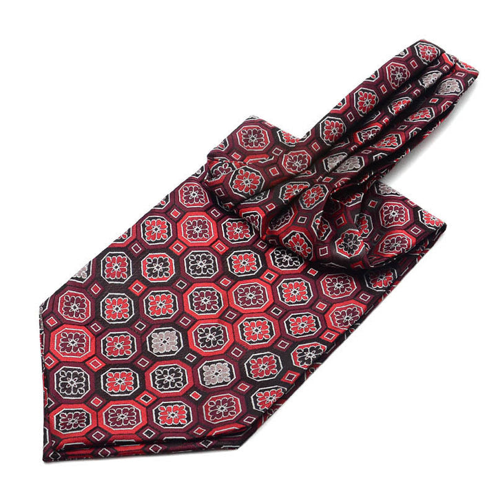 Men's Retro Geometric Floral Print Multi-Color Scarf Cravat - image 4