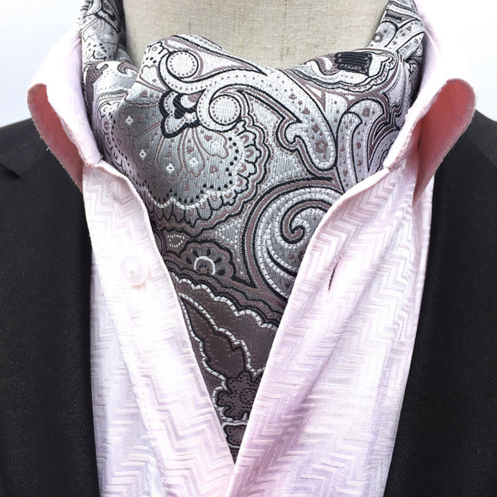 Men's Retro Geometric Floral Print Multi-Color Scarf Cravat - Style #19 - image 19