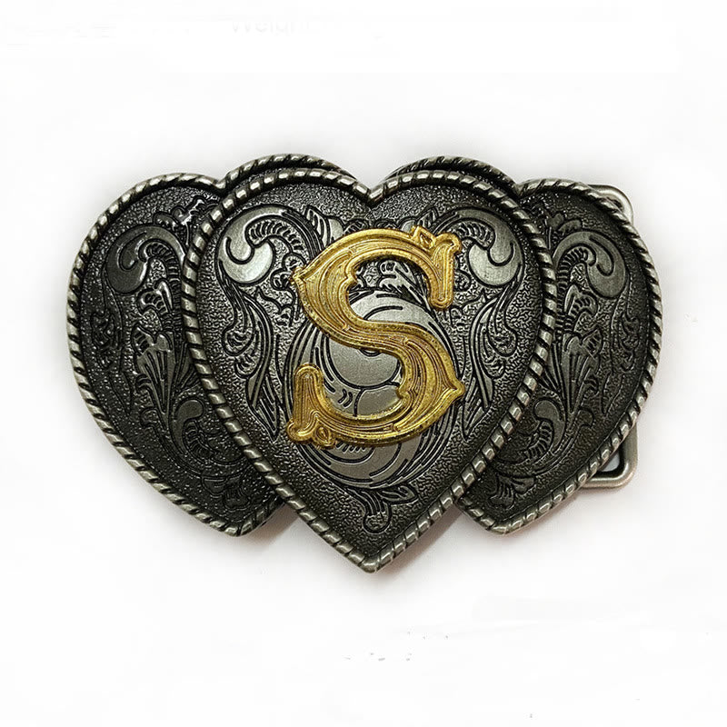 Golden Letter Heart-Shaped Buckle Leather Belt - S - Without Belt - Not Included Belt - image 23