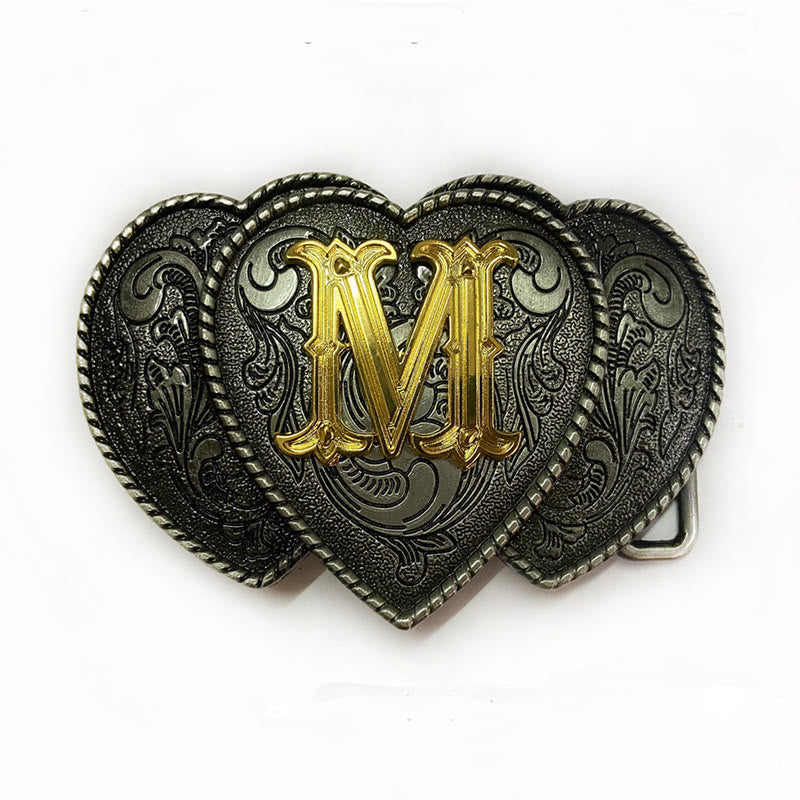 Golden Letter Heart-Shaped Buckle Leather Belt - M - Without Belt - Not Included Belt - image 18