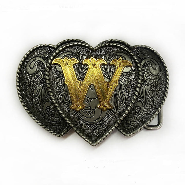 Golden Letter Heart-Shaped Buckle Leather Belt - W - Without Belt - Not Included Belt - image 27