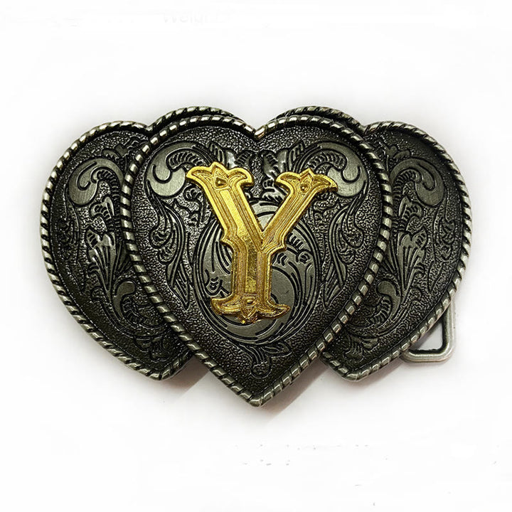 Golden Letter Heart-Shaped Buckle Leather Belt - Y - Without Belt - Not Included Belt - image 29