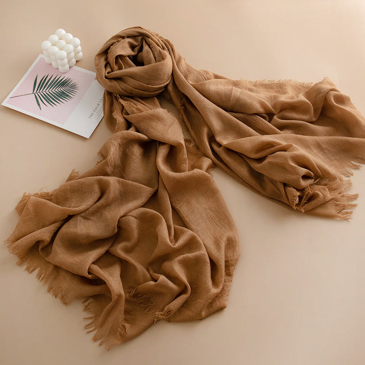 Women's Cloud-Soft Lightweight Breathable Multi-Color Versatile Fringed Scarf - Style #7 - image 6