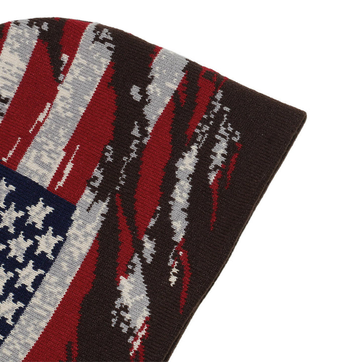 Men's Stylish Distressed American Flag Pattern Multi-color Knitted Hat - image 9