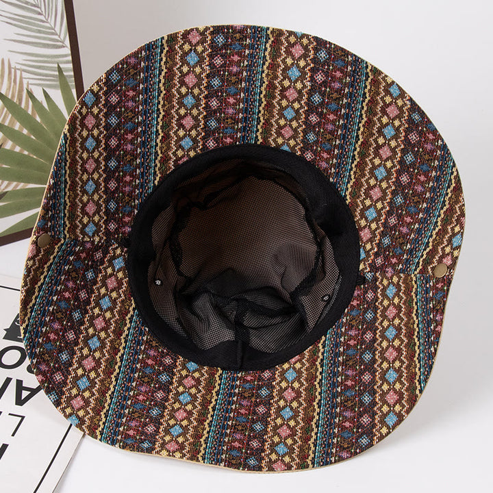Women's Outdoor Sunshade Fisherman Hat With Metal Button - image 2