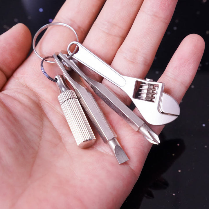 4-In-1 Pocket Mini Tool Knife Wrench Screwdriver Keychain - image 3