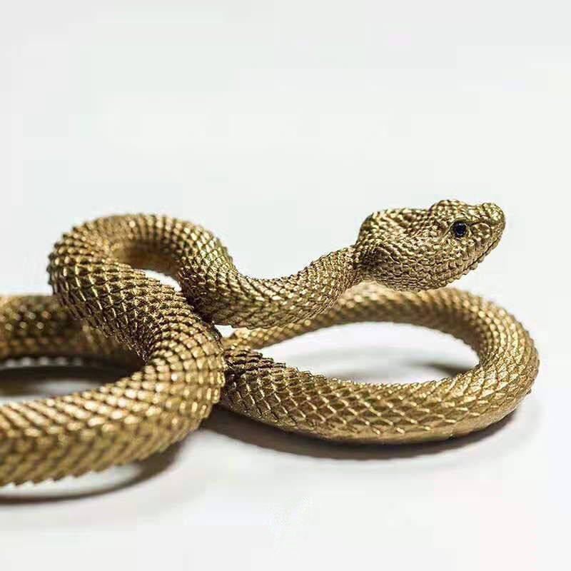 Goth Animal Novelty Brass Snake Hook Keychain - image 2