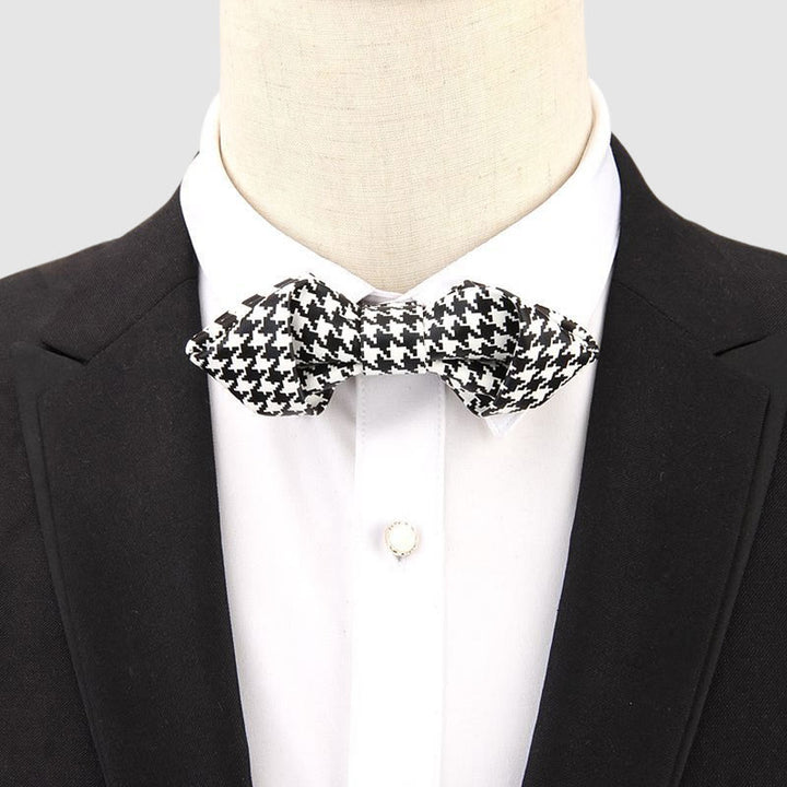 Floral & Ornate Pattern Accents Pointed Leather Bow Tie - image 2