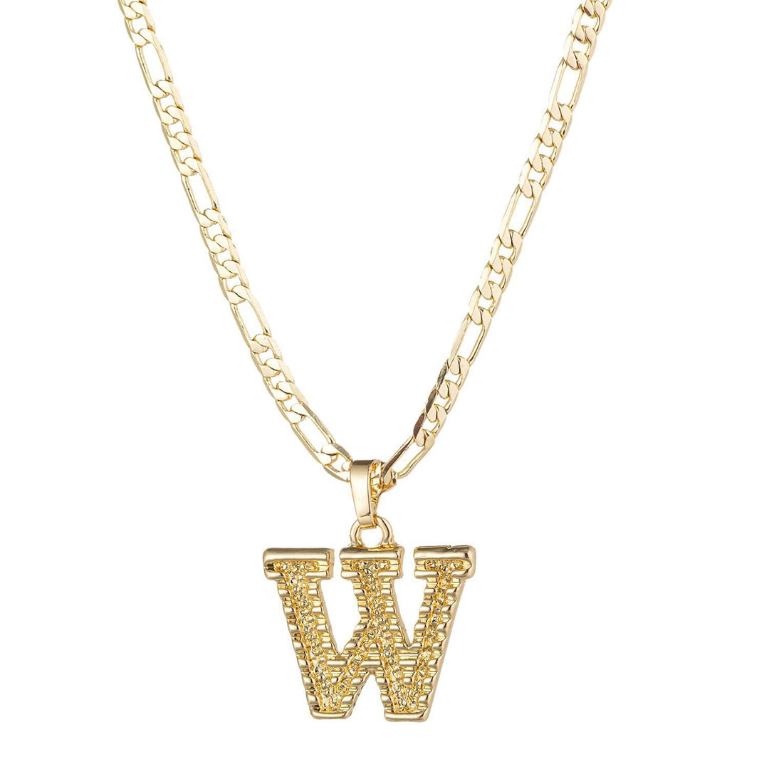 Simple & Noble Golden Letter Pendant Necklace - W - image 24