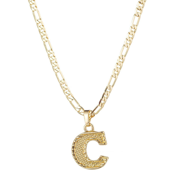 Simple & Noble Golden Letter Pendant Necklace - C - image 6
