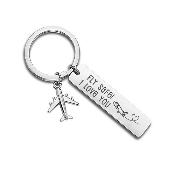 Custom Engraved Text Mini Airplane Personality Keychain - image 4