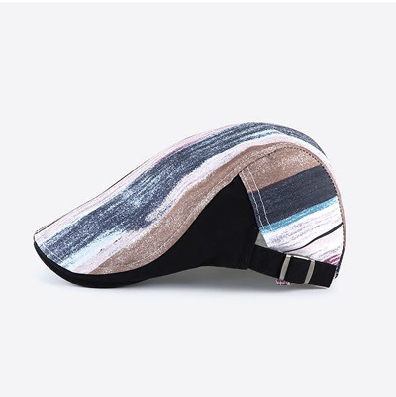Stylish Abstract Striped Pattern Flat Top Beret Hat - image 1