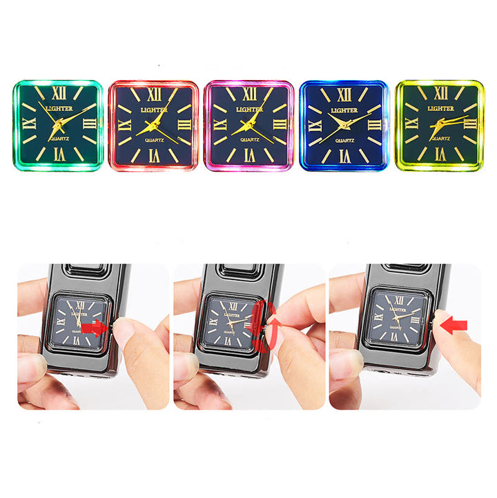Dragon Head LED Inflatable Butane Lighter With Clock - image 5