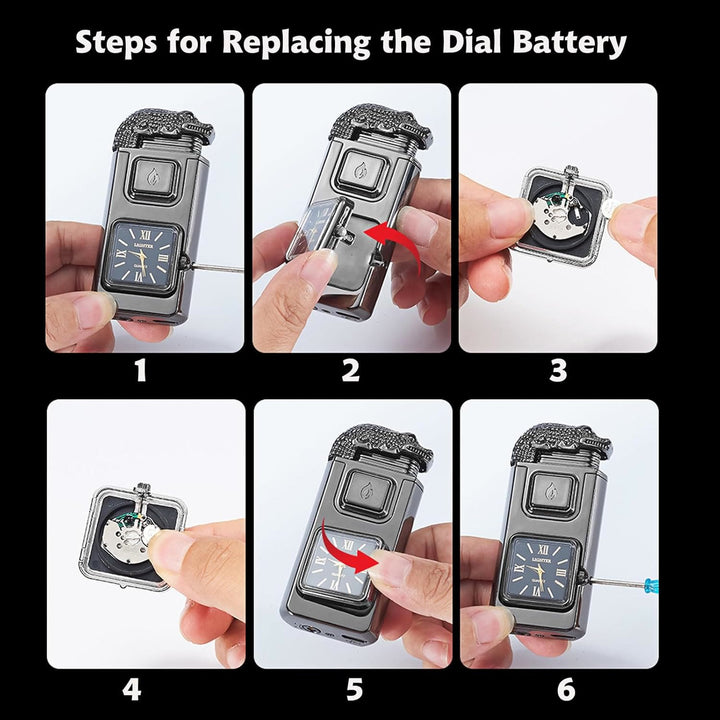 Gun-Shaped LED Inflatable Butane Lighter With Clock - image 4