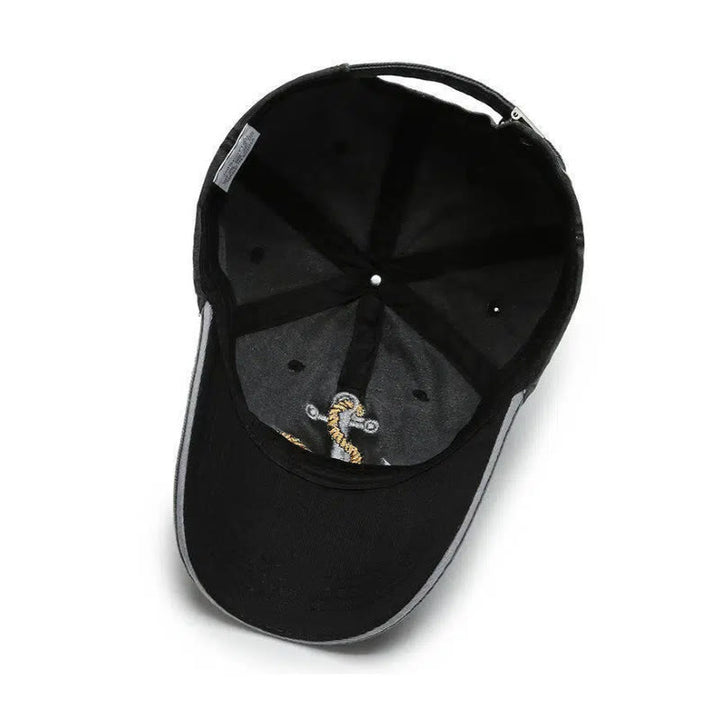Vintage Nautical Style Worn-out Anchor Embroidered Baseball Cap - image 5