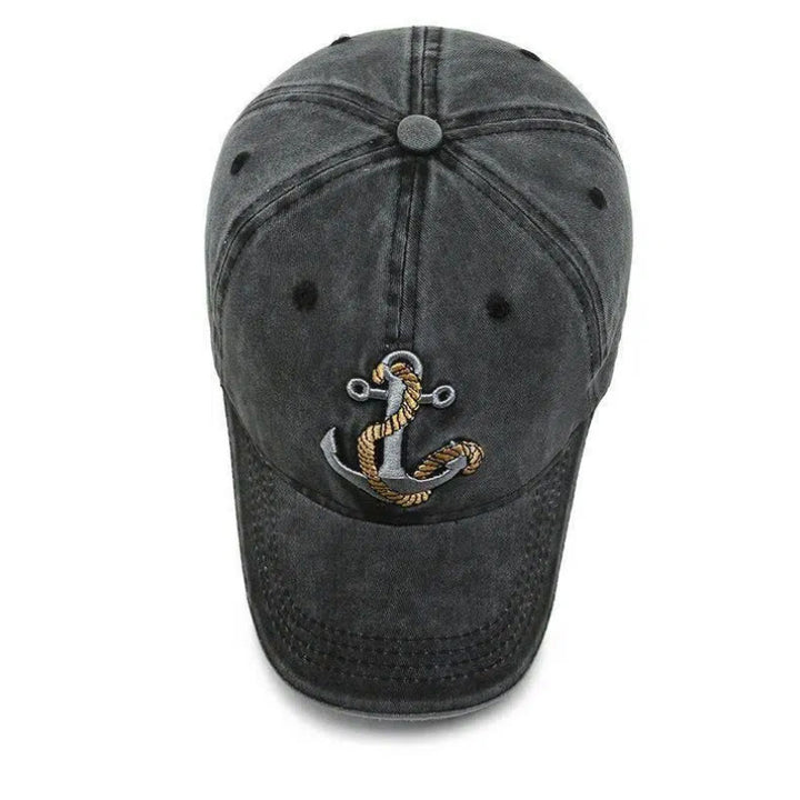 Vintage Nautical Style Worn-out Anchor Embroidered Baseball Cap - image 3