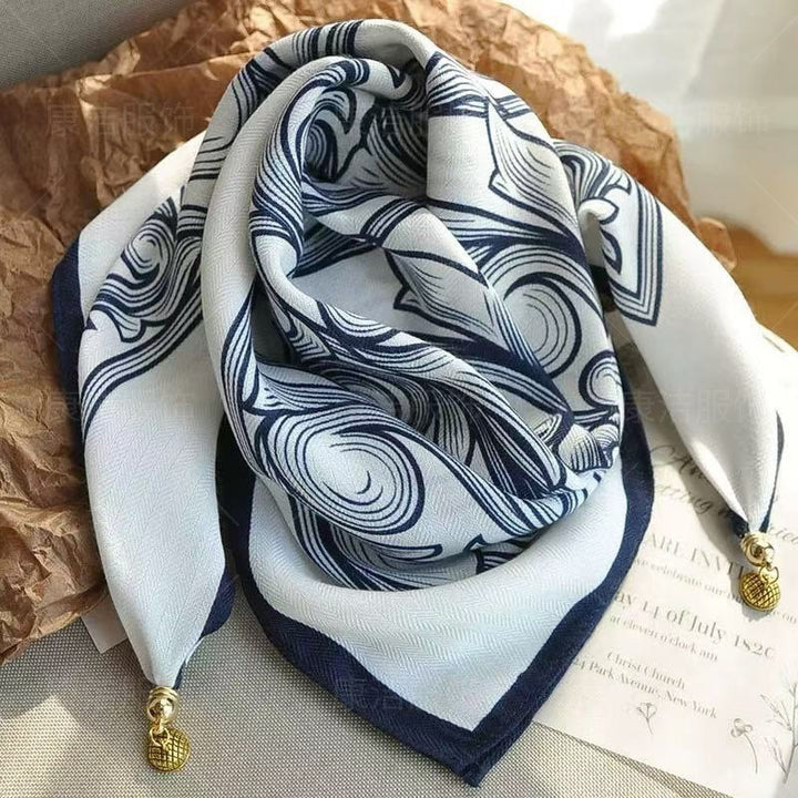 Women's Elegant Retro Rose Polka Dot Square Magnetic Cravat - Style #63 - image 62