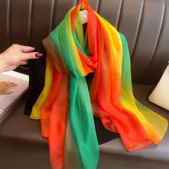 Women's Gradient Color Lightweight Flowy All-Season Scarf - Style #2 - image 2