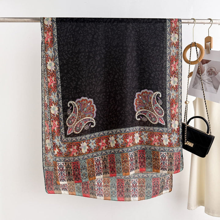 Women's Retro Patterned Lightweight Flowy Scarf - image 3