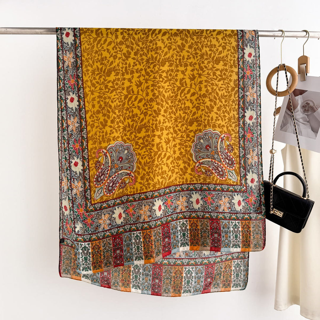 Women's Retro Patterned Lightweight Flowy Scarf - image 5