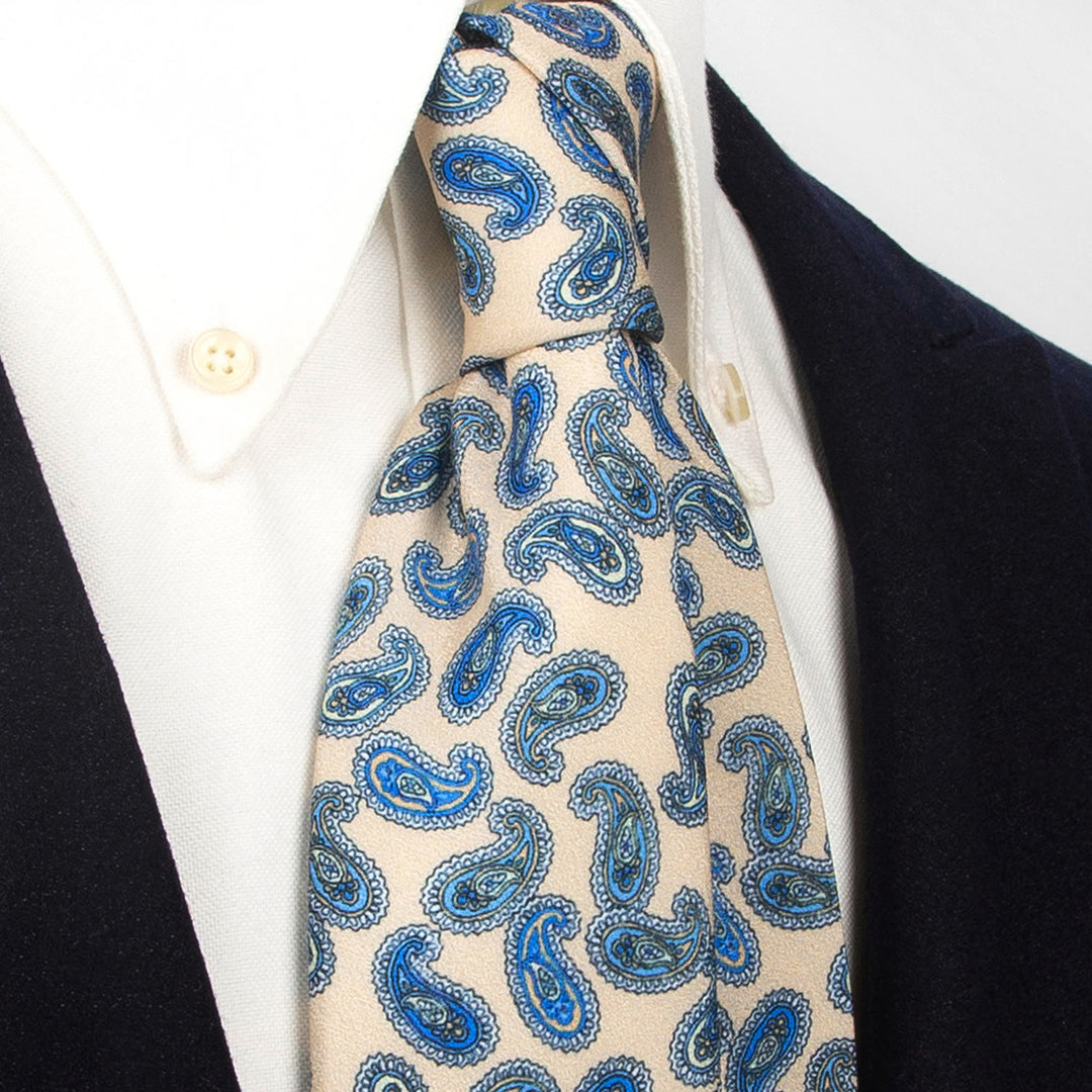 Men's Timeless Style Retro Floral Print Wide Necktie - Khaki - image 27
