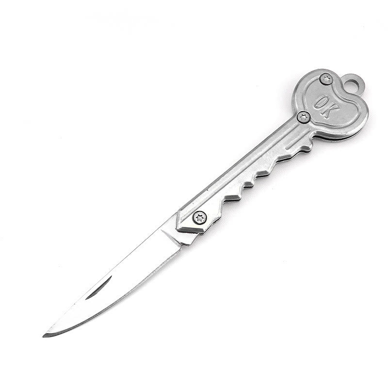 Colorful Love OK Folding Knife Outdoor EDC Tool - Silver - image 4
