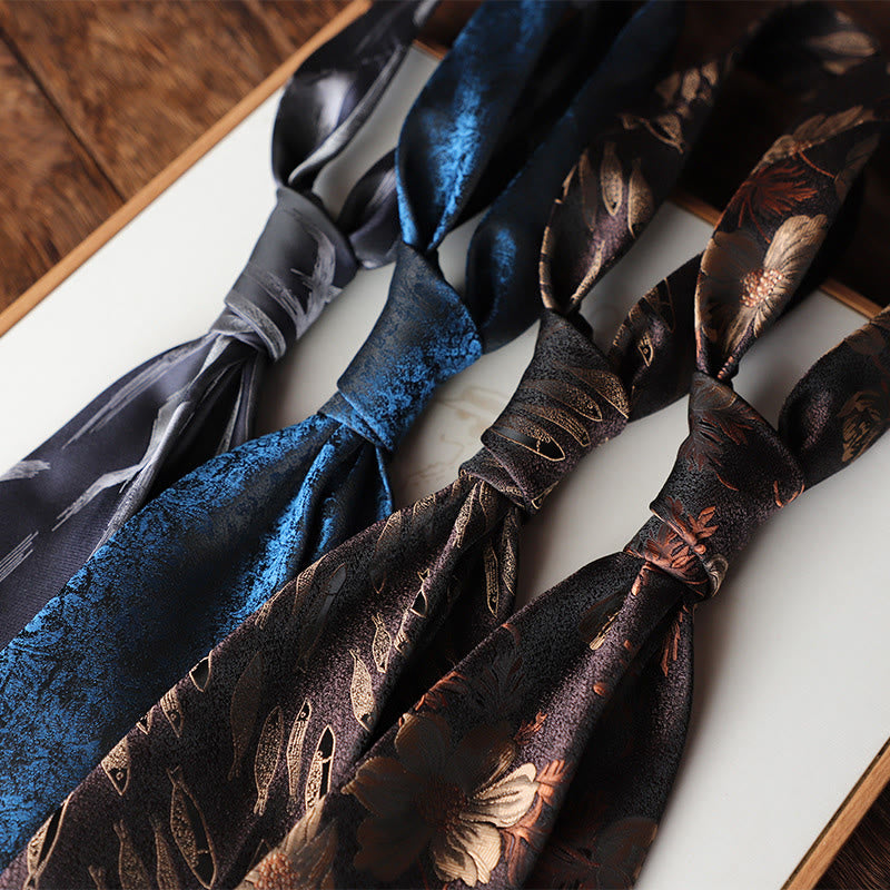 Men's Ornate Patterned Silk-Like Fabric Neckties - image 0