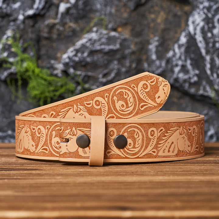 Rotating Sunflower Ring Initial Letter DIY Hidden Knife Belt Buckle Bundle Set - Z - Camel Embossed Horse Belt (40) - image 8