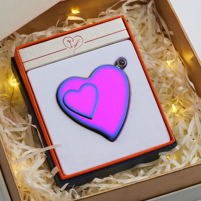 Romantic Love Shaped Colorful Gas Electric Dual Ignition Lighter - Colorful - image 1