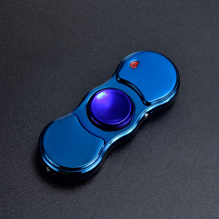 2-in-1 Fingertip Gyro LED Colorful Light Electronic Lighter - Blue - image 4