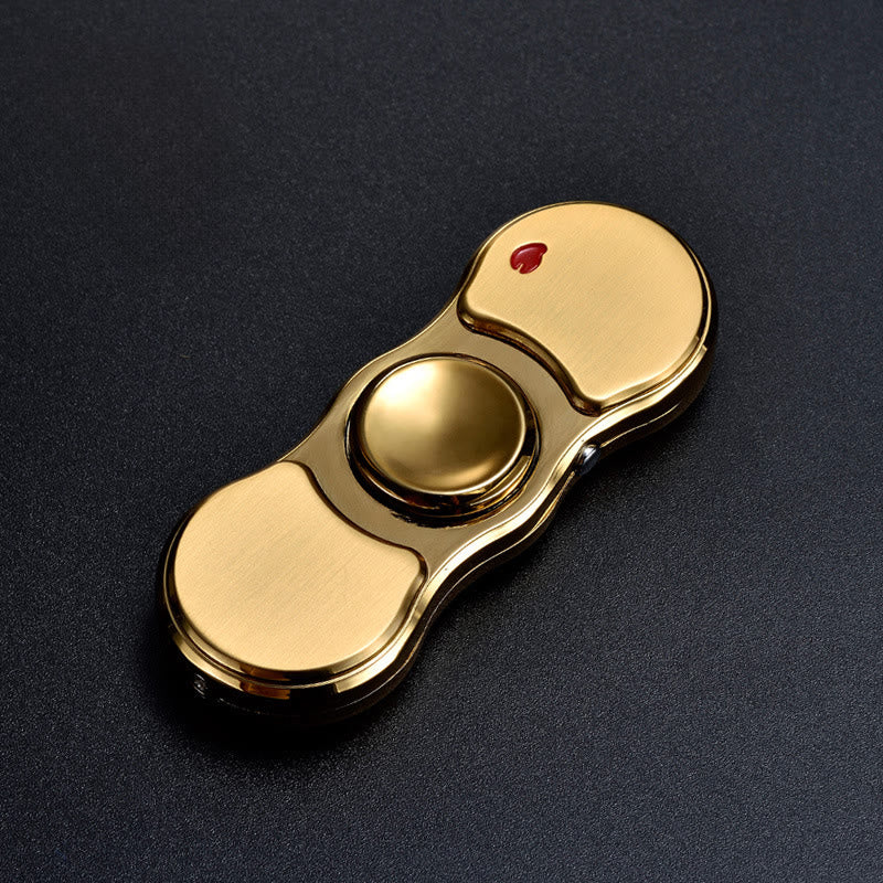2-in-1 Fingertip Gyro LED Colorful Light Electronic Lighter - Golden - image 6