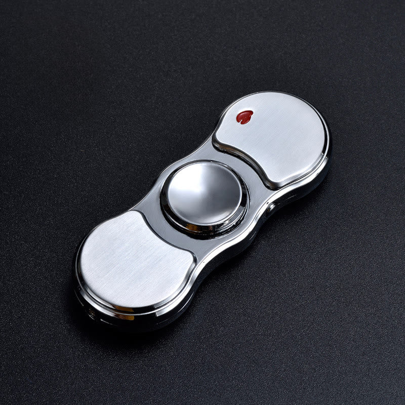 2-in-1 Fingertip Gyro LED Colorful Light Electronic Lighter - Silver - image 8