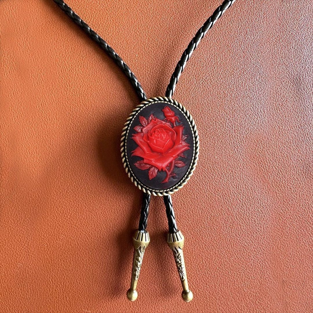 Western Cowboy Knight Creative Bull Head Bolo Tie - Red - image 3