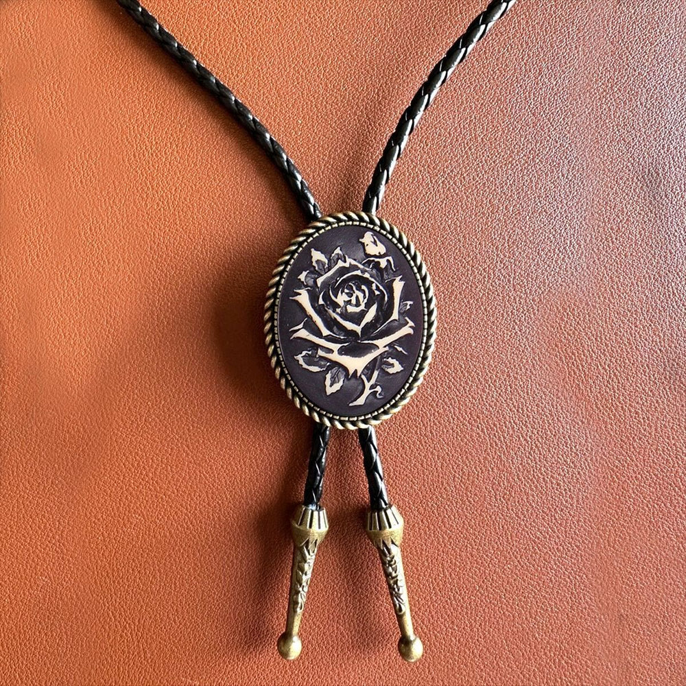 Western Cowboy Knight Creative Bull Head Bolo Tie - Black - image 1