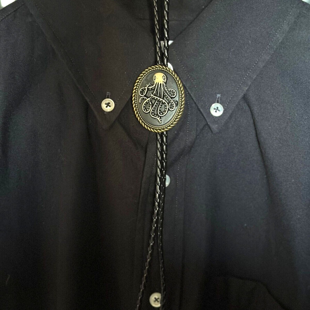 Dark Antique Octopus Pandant Bolo Tie - image 2
