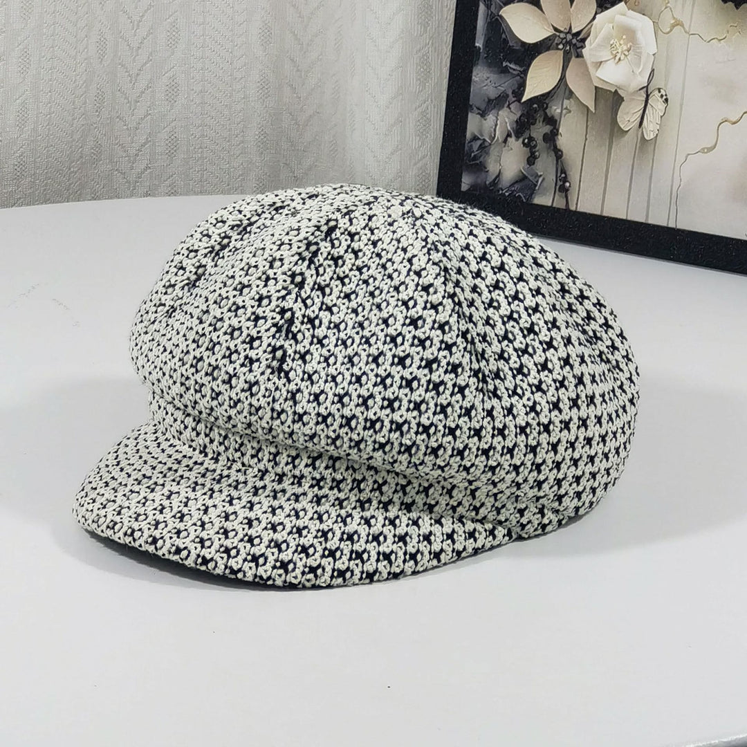 Women's Knitted Pattern Multi-color Beret Hat - White - Adjustable (22 - 23 1/4'') - image 0