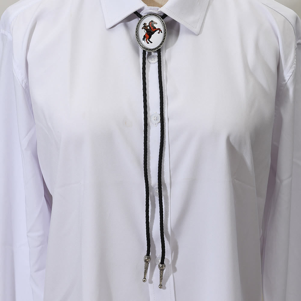 Western Icon Cowboy Knight Creative Bull Head Bolo Tie - image 9
