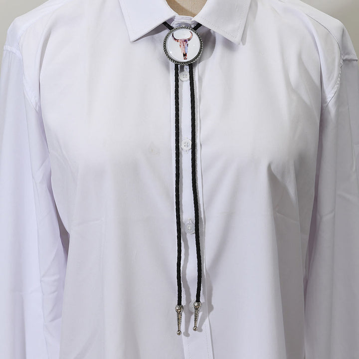 Western Icon Cowboy Knight Creative Bull Head Bolo Tie - image 5