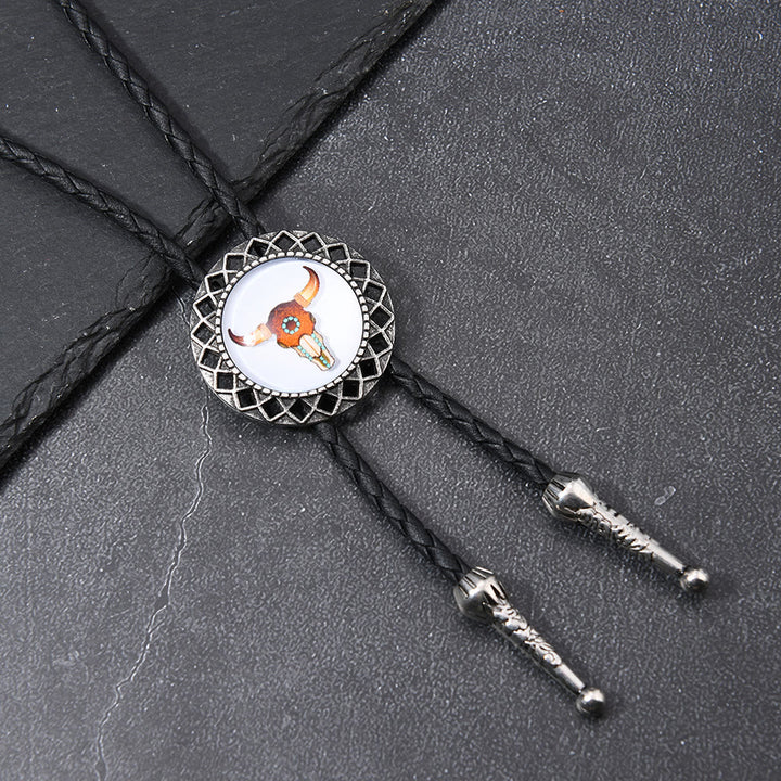 Western Icon Cowboy Knight Creative Bull Head Bolo Tie - image 2