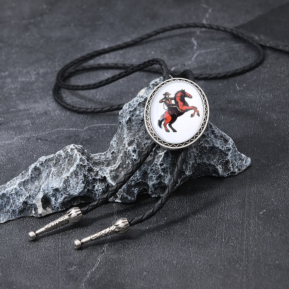 Western Icon Cowboy Knight Creative Bull Head Bolo Tie - Rodeo Bronco - image 8