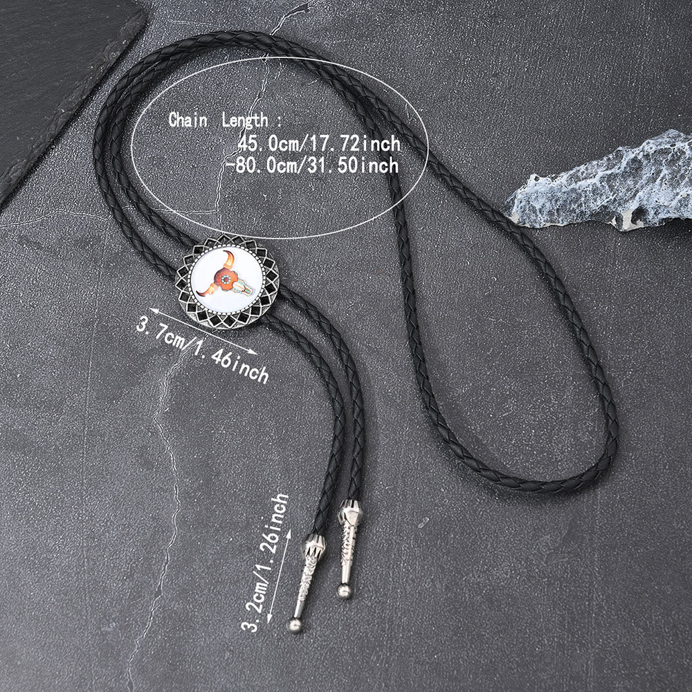 Western Icon Cowboy Knight Creative Bull Head Bolo Tie - image 3
