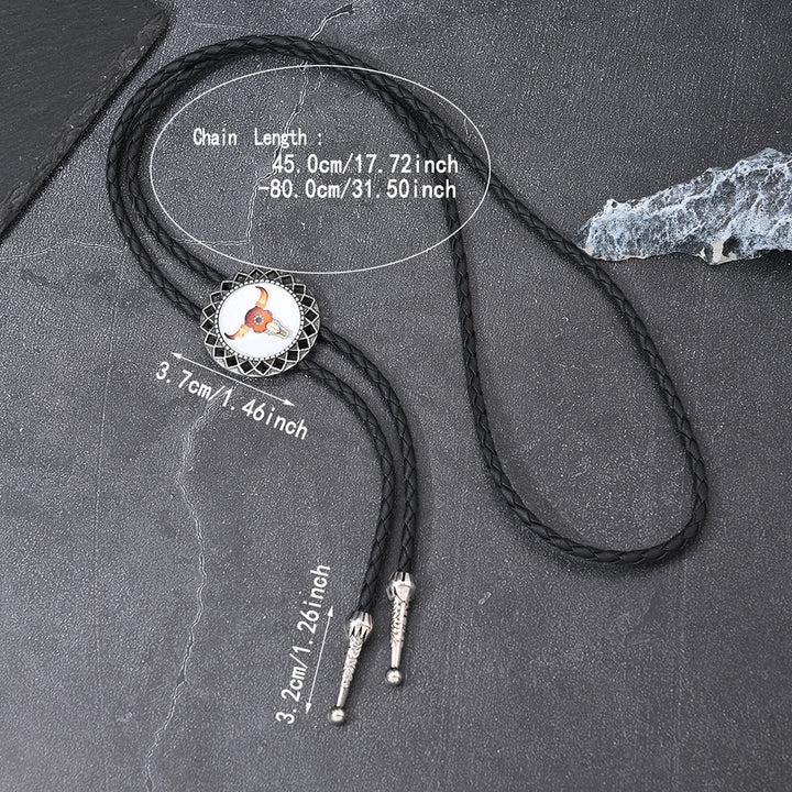Western Icon Cowboy Knight Creative Bull Head Bolo Tie - image 3