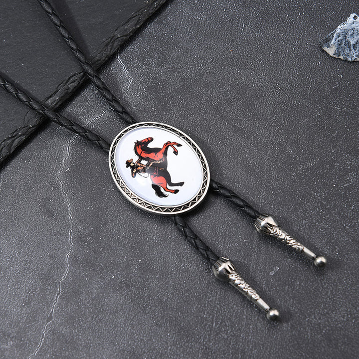 Western Icon Cowboy Knight Creative Bull Head Bolo Tie - image 10