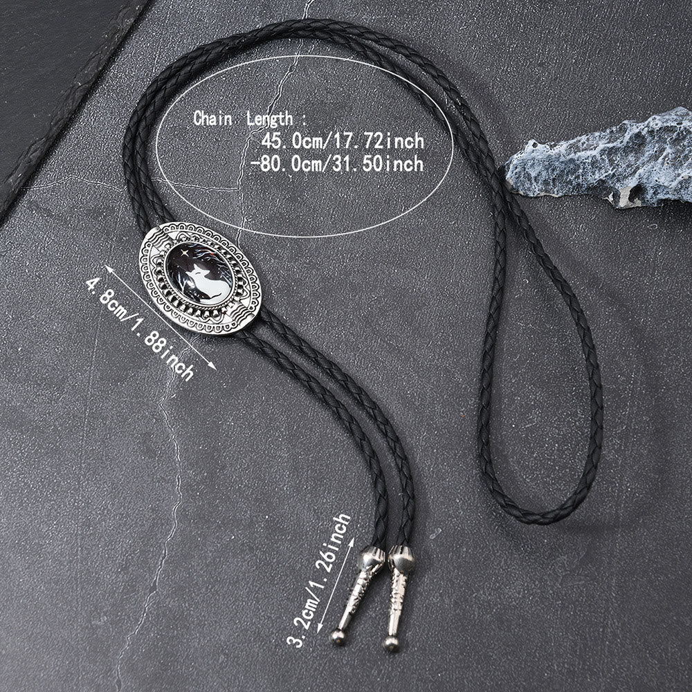Night Scene Mystic Fox Western Bolo Tie - image 3