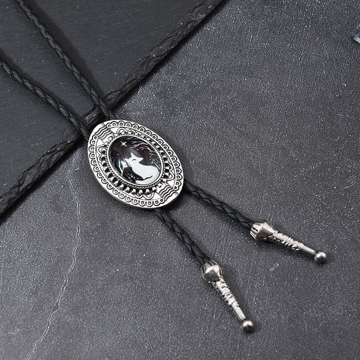 Night Scene Mystic Fox Western Bolo Tie - image 2