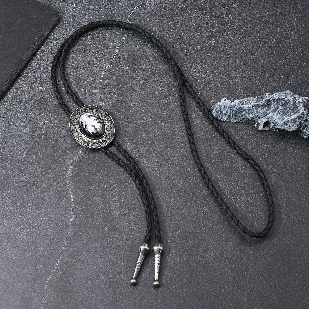 Gothic Raven Pattern Western Pendant Bolo Tie - image 7